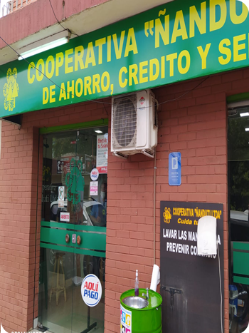 Local de atención al socio de la Cooperativa Ñanduti